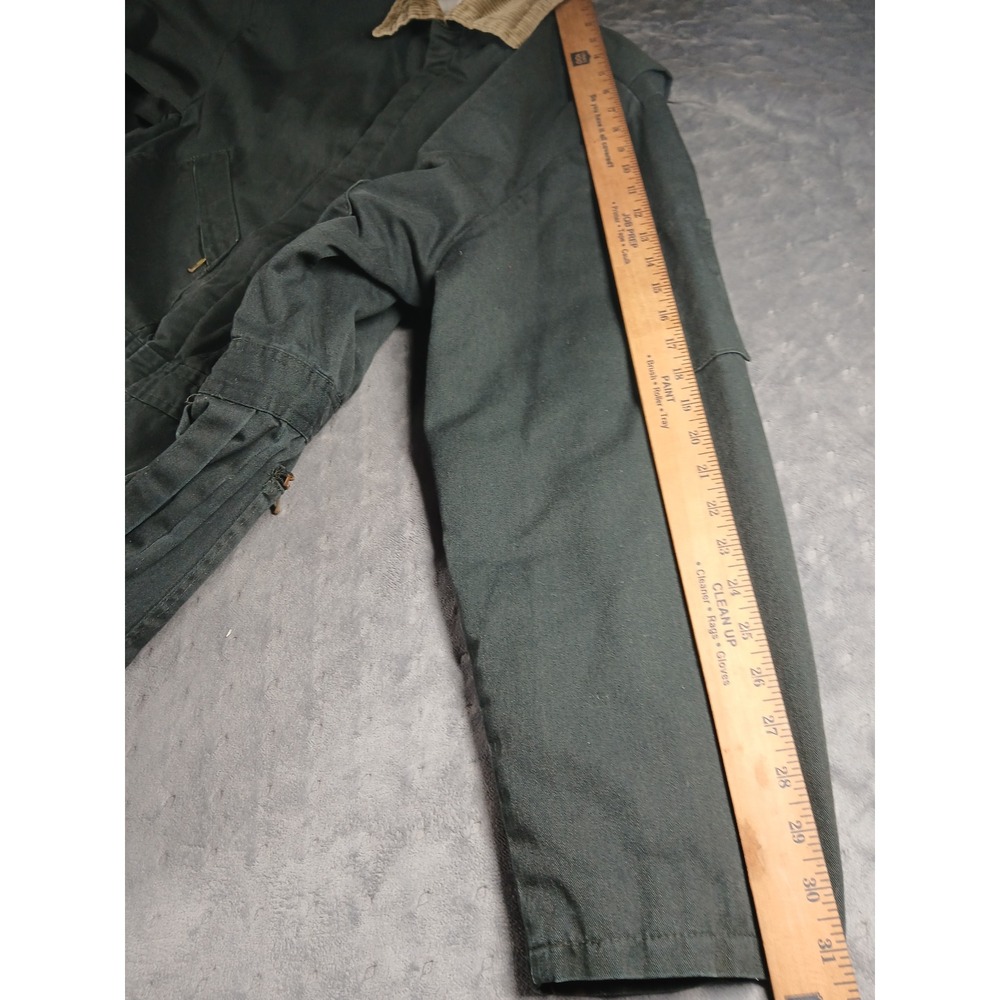 Walls Zero-Zone Insulated Coveralls Mens XL Green Duck Canvas Quilted Jumpsuit - Picture 9 of 16